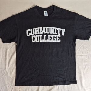 Unbranded Black 'Cuhmunity College' Short Sleeve Graphic Tee